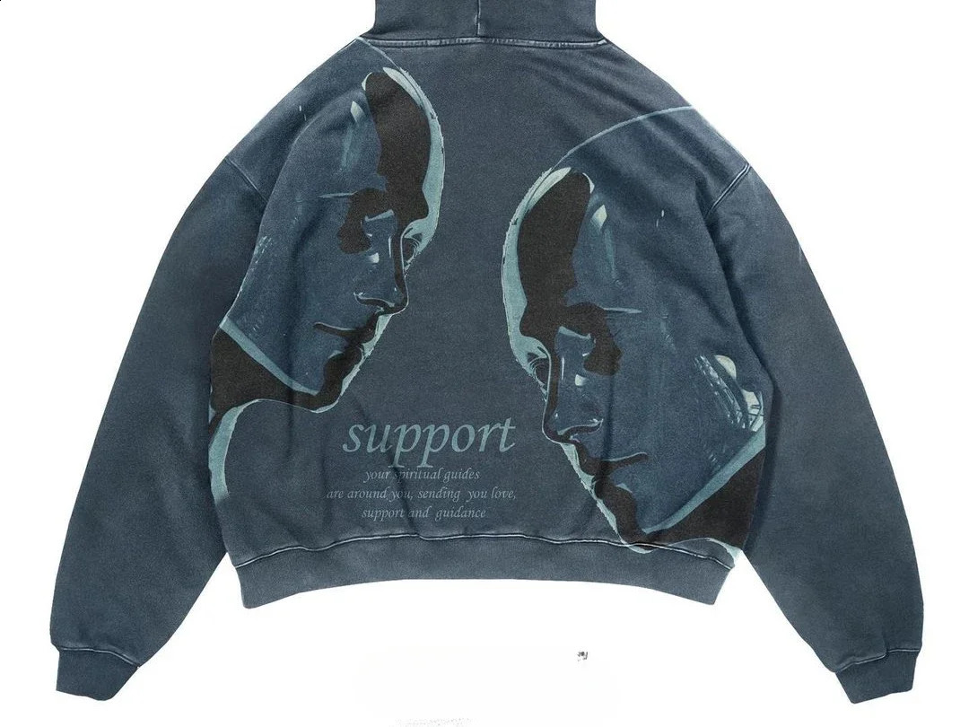 American Gothic Mens Fashion Hoodie Printed Pattern Shirt Harajuku Retro Y2K Couple Hoodie Womens Hoodie 241203