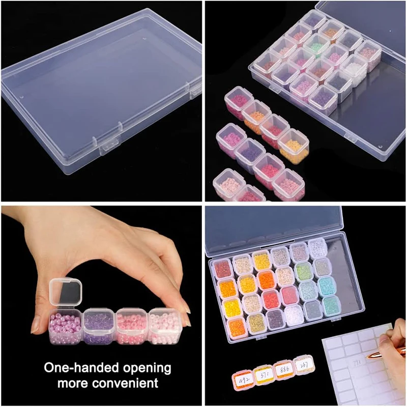28 Grid Jewelry Storage Box Diamond Painting Nail Tools Loose Beads Transparent Storage Box