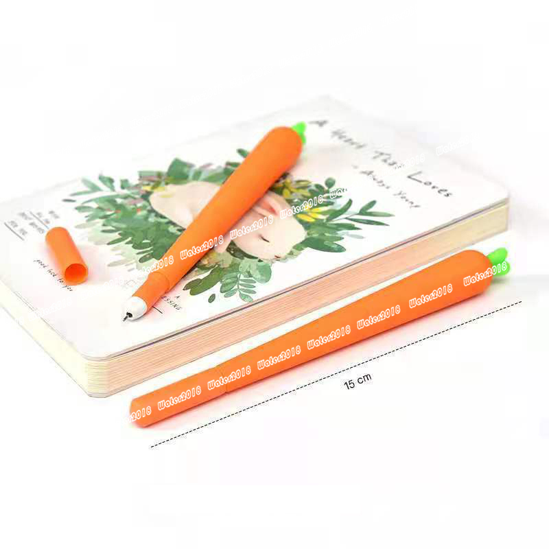 Carrot Roller Ballpoint Pen 0.5MM Orange Vegetable Shaped Student Stationery Gel Pens Christmas Gift
