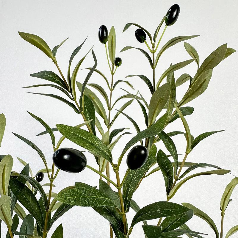 Decorative Flowers 140CM Artificial Olive Plant Tree Branches Fake Plastic Leaf Realistic Ornamental Indoor Faux For Home Office Decor