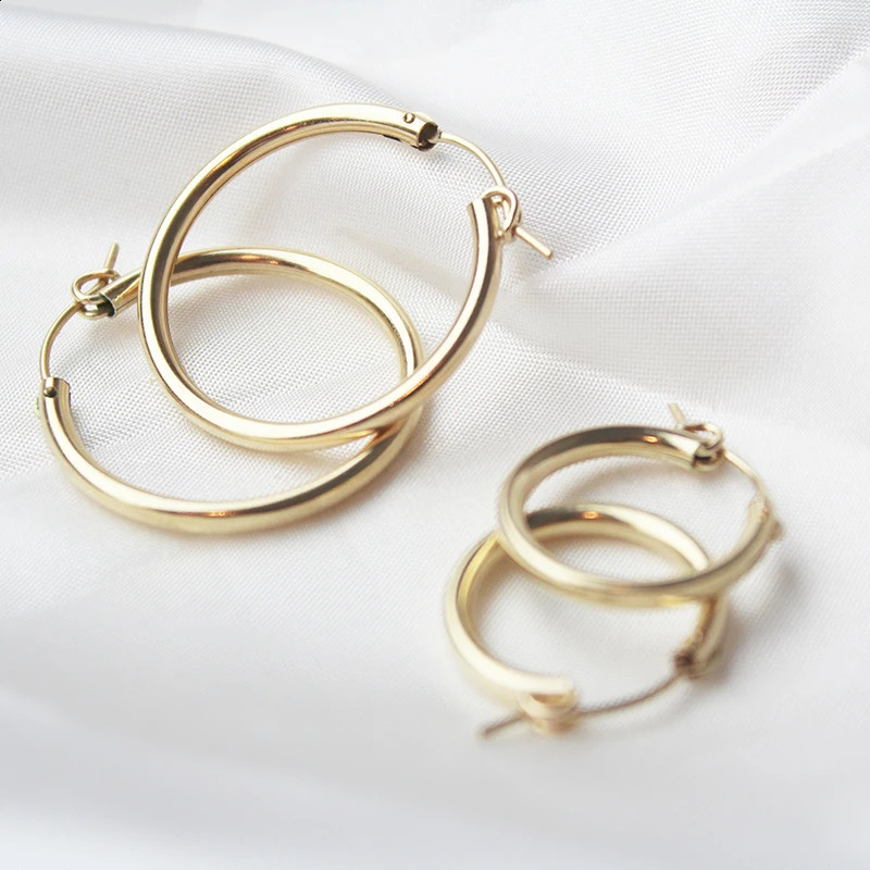 14K Gold Filled Hoop Earrings Modern Jewelry Minimalism Boho Brincos Gift Vintage Pendientes Oorbellen Earrings For Women 241203