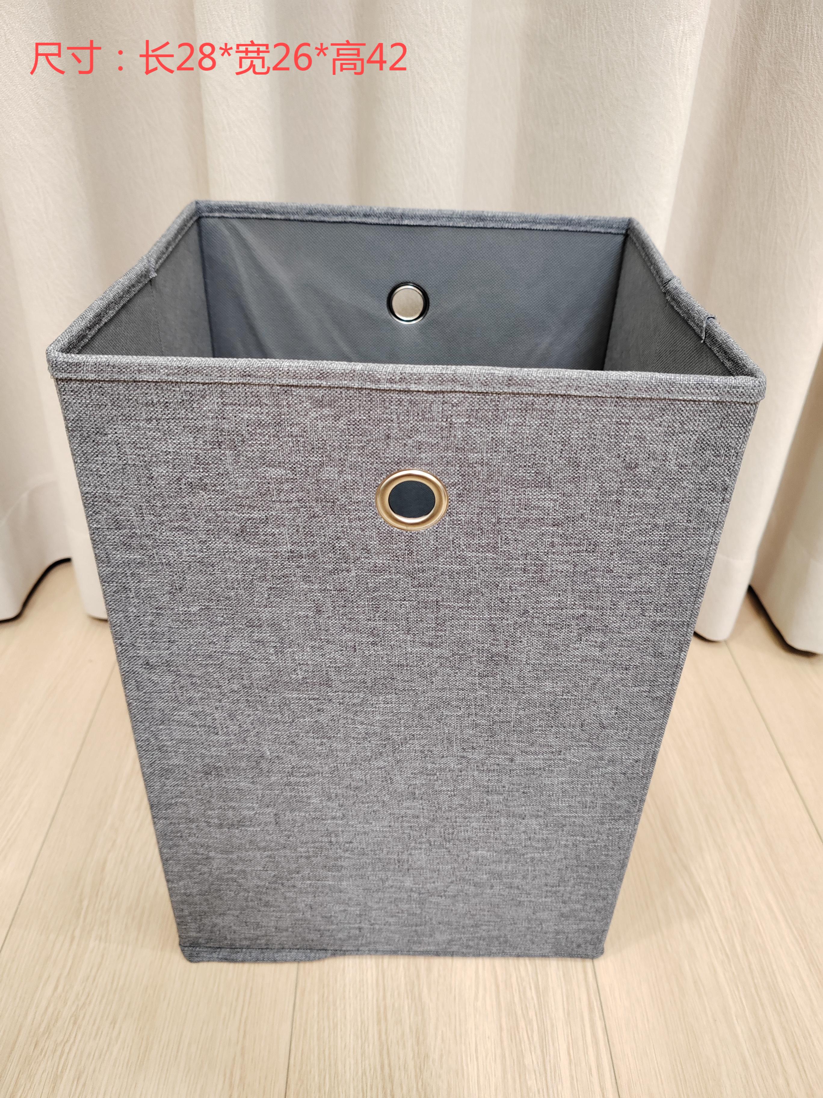 Grey single circular handle storage box Simple and stylish clothing storage box