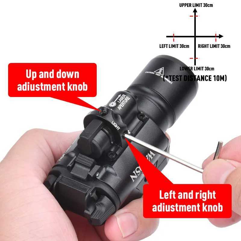 Surefir X400 tactical air gun hanging weapon reconnaissance light 600 lumens LED pistol flashlight with green and red laser indicators X300W241227