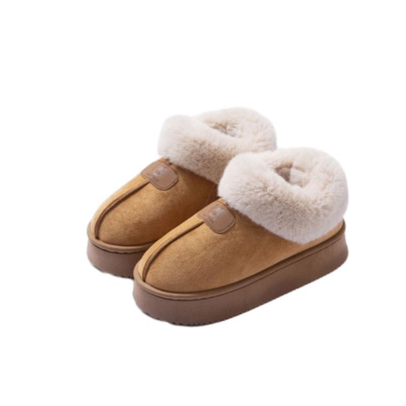2024 New Women Fur Slippers Ankle Boots Flats Platform Short Plush Warm Flip ps Cotton Shoes Designer Brand Winter Snow Botas