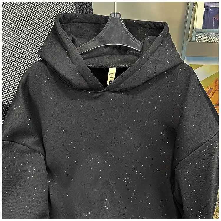 American retro high strt full of stars sweater women loose fashion hooded coat Joker casual coat in autumn and winter.C241203