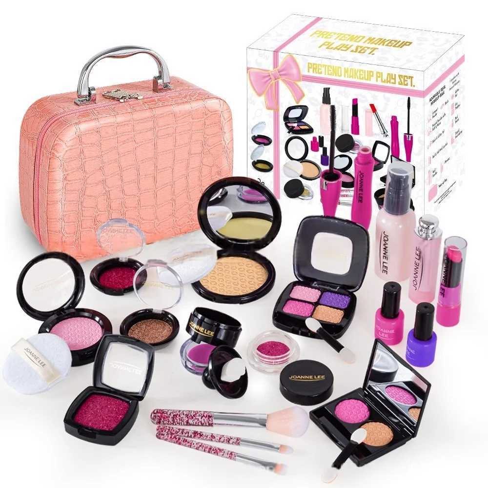 Children Makeup Set Simulation Cosmetics Pretend Playing Box Princess Make Up Girl Toy Play Set Safe Nontoxic Kit Toy KidXJ241204