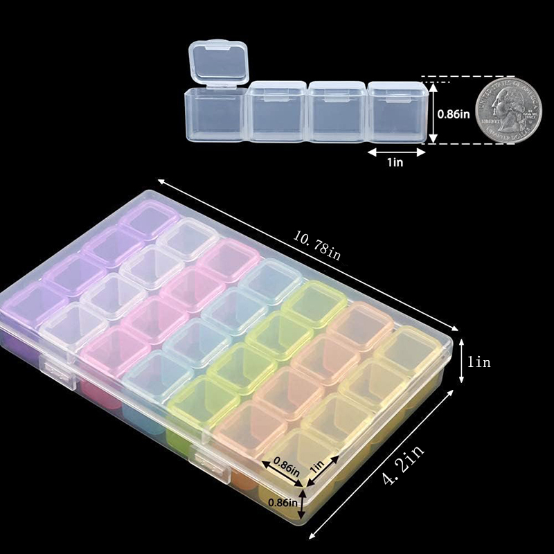 Diamond Painting 28 Grid Storage Box DIY Jewelry Beauty Party Diamond Round Diamond Color Storage Box