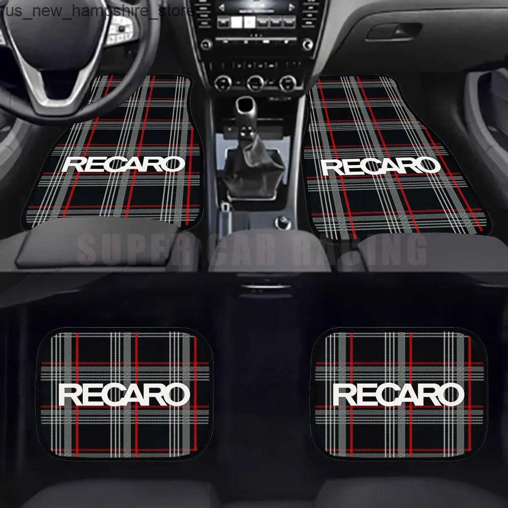 Floor Mats Carpets 4Pcs Non Slip Recaro Fabric Mat Carpet Anti-Slip Plush Floor Mats Car Mats Pad Protector Car Accessories Decoration J241204