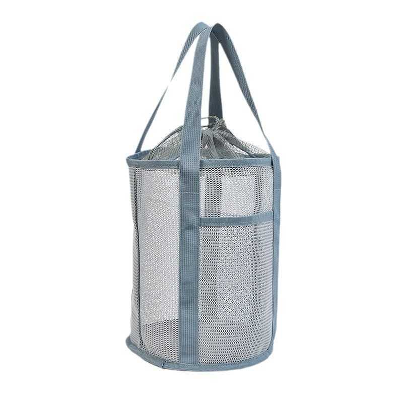 Japanese and Korean Casual Mesh Cosmetic Storage Bag, Travel Hand-held Drawstring Bag, Swimming Lightweight Wash Bag