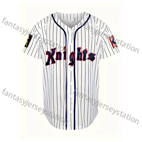 Men's Vintage #9 Knights White Baseball Jersey - Retro, Polyester, Machine Washable, Embroidered Lettering & Numbers, Perfect for Sports & Casual
