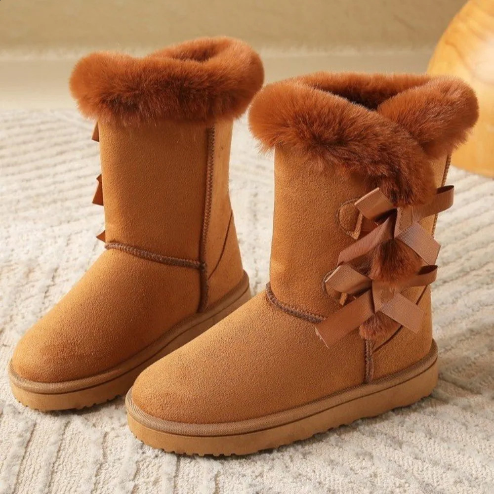 Classic plush snow boots and calf womens boots wool womens boots warm winter cotton shoes womens shoes fashionable 241203