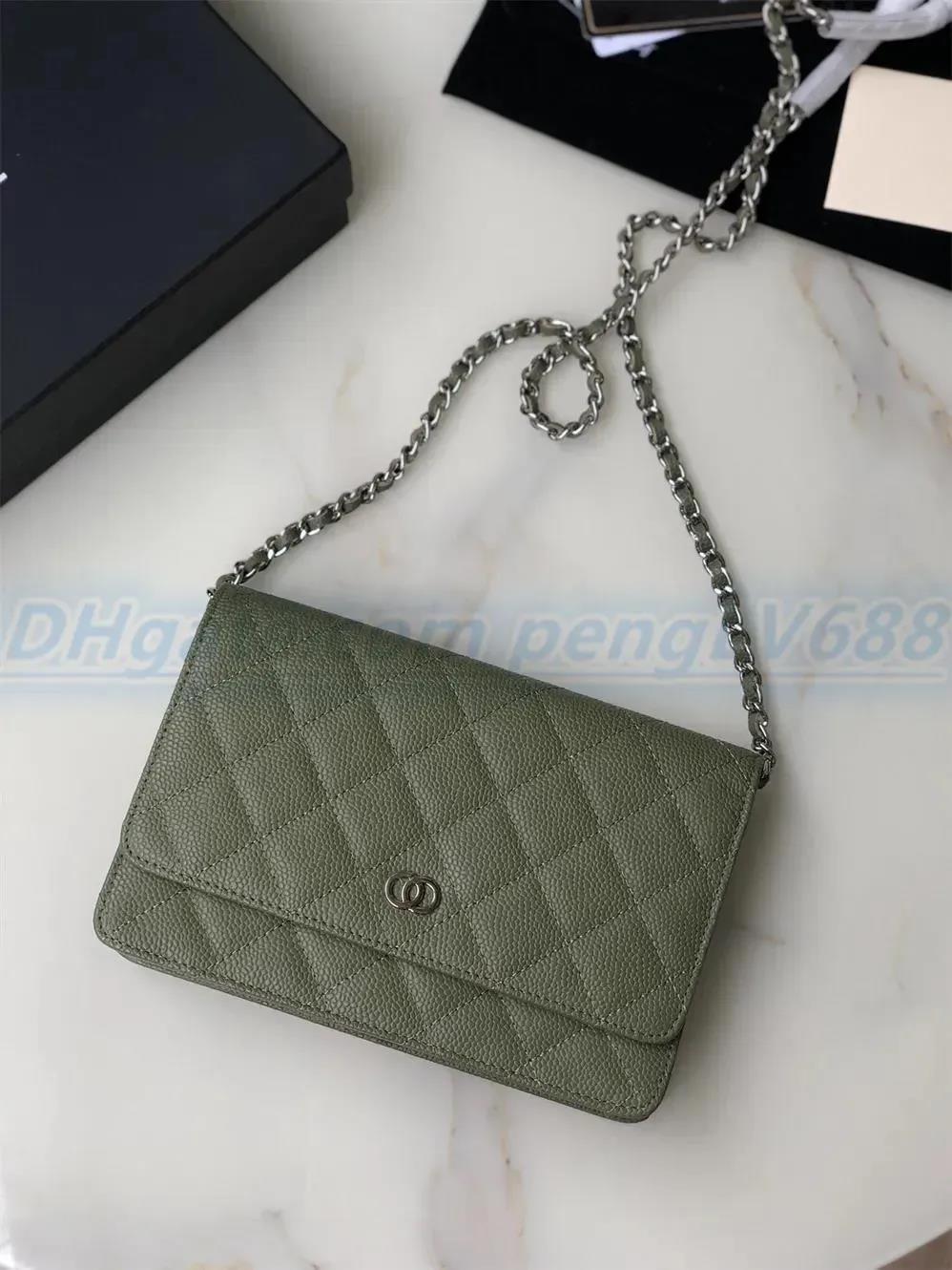 Designer bag Caviar bag Chain bag Leather plaid caviar Gold chain Silver Chain woc bag Shoulder bag Crossbody bag