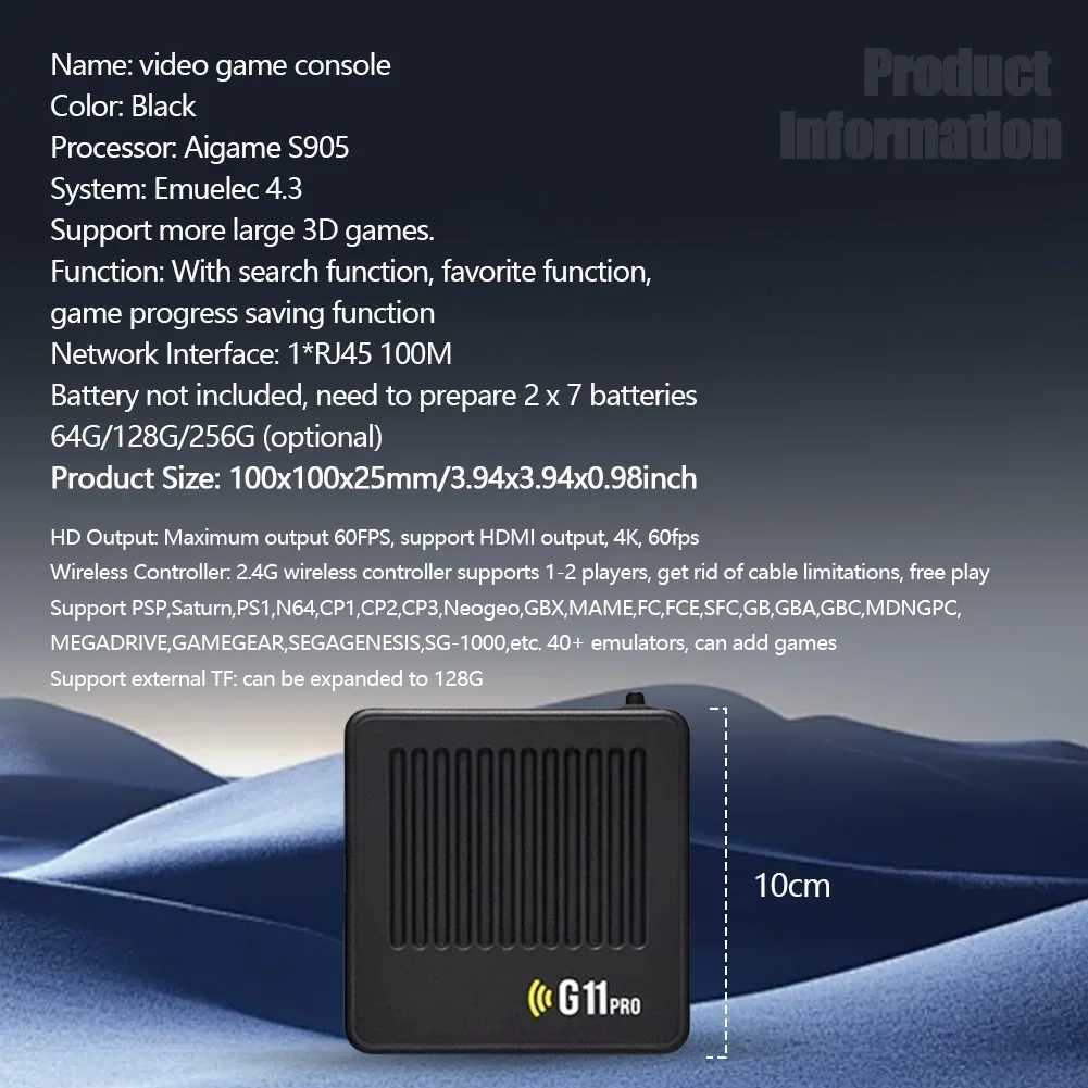 G11 Pro Video Game Console 256GB Game Box Built in 10000+ Retro Games 4K HD TV Game Stick 2.4G Wireless Gamepad Game AccessoriesXJ241204