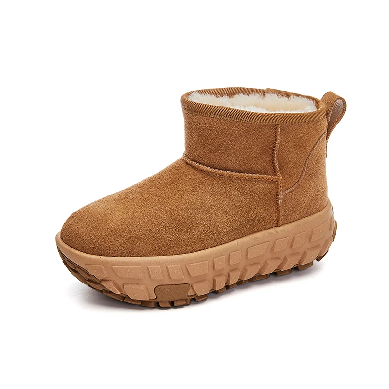 AIYUQI Snow Boots Female Genuine Leather Winter Velvet Warm Women's Ankle Boots Retro Fashion Ankle Boots Women