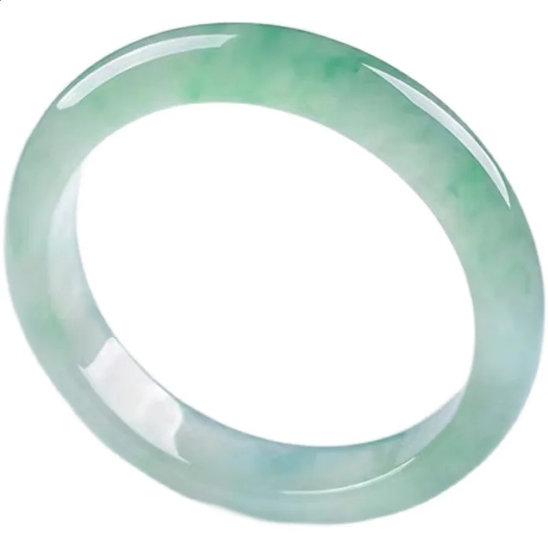 Natural Myanmar Jade Bracelet for Women ICY Glutinous Seed Floating Flower Sunshine Green Jade241204