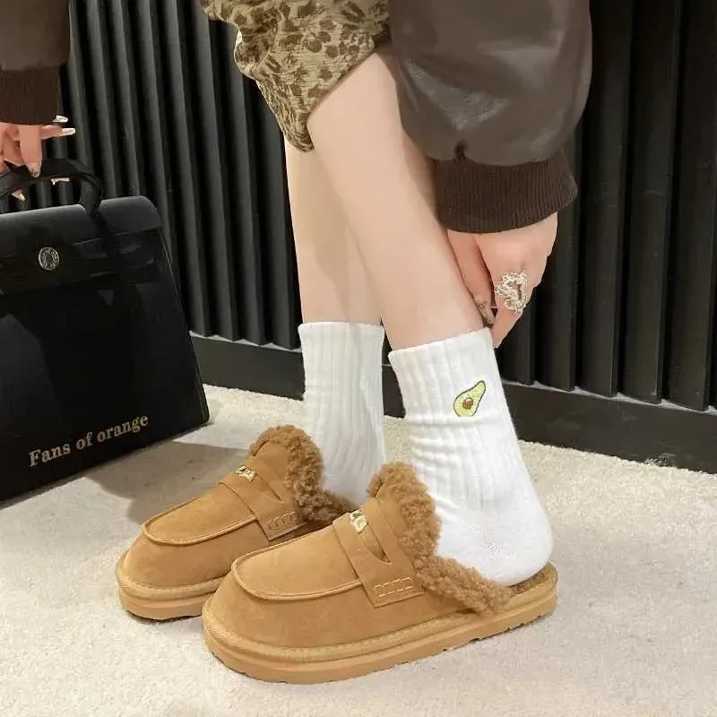 Winter Outdoor Cotton Casual Fashionable Warm Boots Comfortable and Non-slip Womens Home Slippers XW6.5