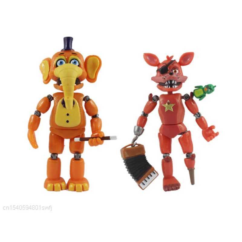 6 pieces/set FNAF Freddy Bonnie Foxy Fazbear Bear PVC Model Action Character Childrens Birthday Gift Toy X241128