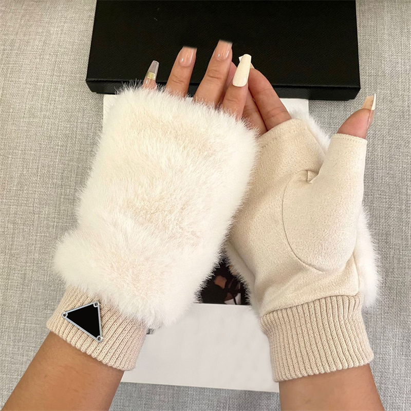 New Trendy Gloves Designer Womens Mens Winter Wool Fingerless Gloves Luxury Keep Warm Gloves Luvas Christmas Gift