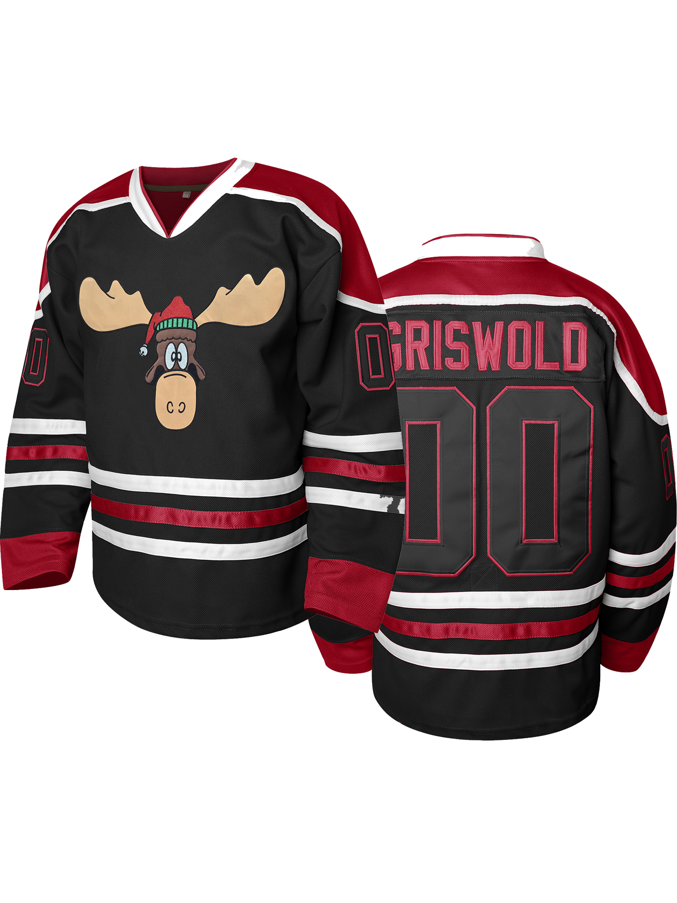 Mens 00 GRISWOLD Ice Hockey Jersey Clark Griswold 00 Hockey Jersey X-Mas Christmas White Red Black S-XXXL