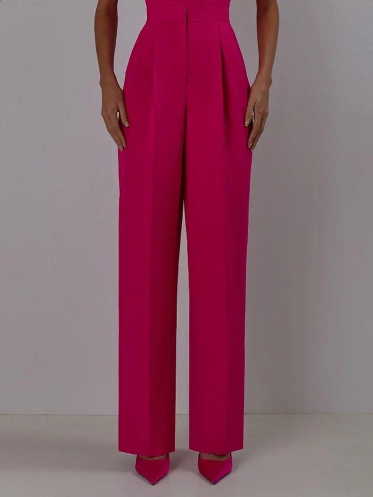 Sexy Feathers Blazer PantSuit Women Black Rose Red Feather Long Sleeve Blazer JacketHihg Waist Pants Two Piece Sets Party Suits 241203