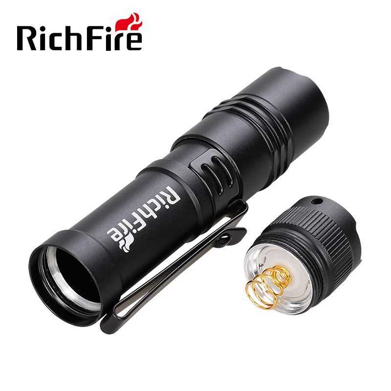 RichFire LED Flashlight 1000LM MINI Torch by CR123A for CampingHikingSelf Defense Z241204