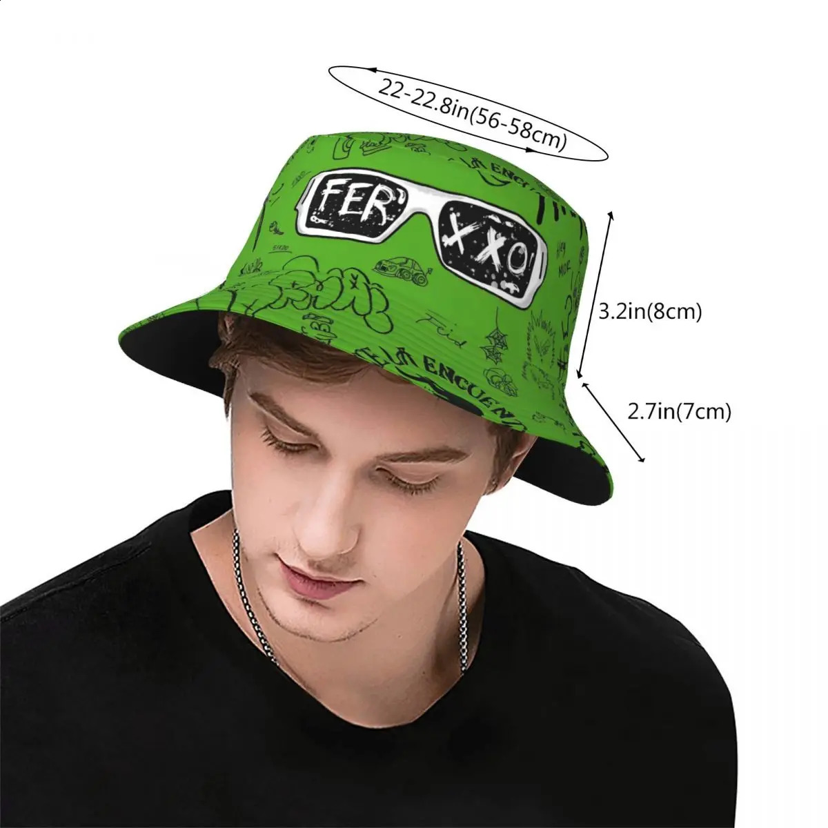 Hip Hop Feid Ferxxo Bucket Hats Lightweight 90s Rapper Rap Music Fishing Fisherman Hats Beach Vacation Getaway Headwear Bob 241203