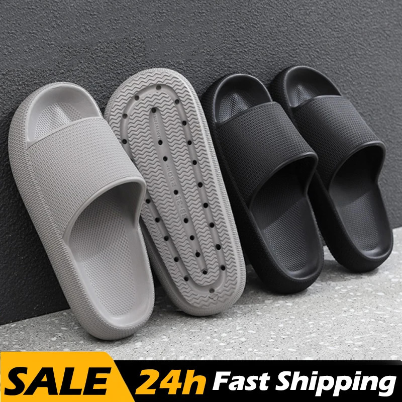 Cloud Slippers For Men Flip Flops Beach Sandals Bathroom Non-Slip Slides Men Women Slippers Indoor House Shoes Male Slipper 241204