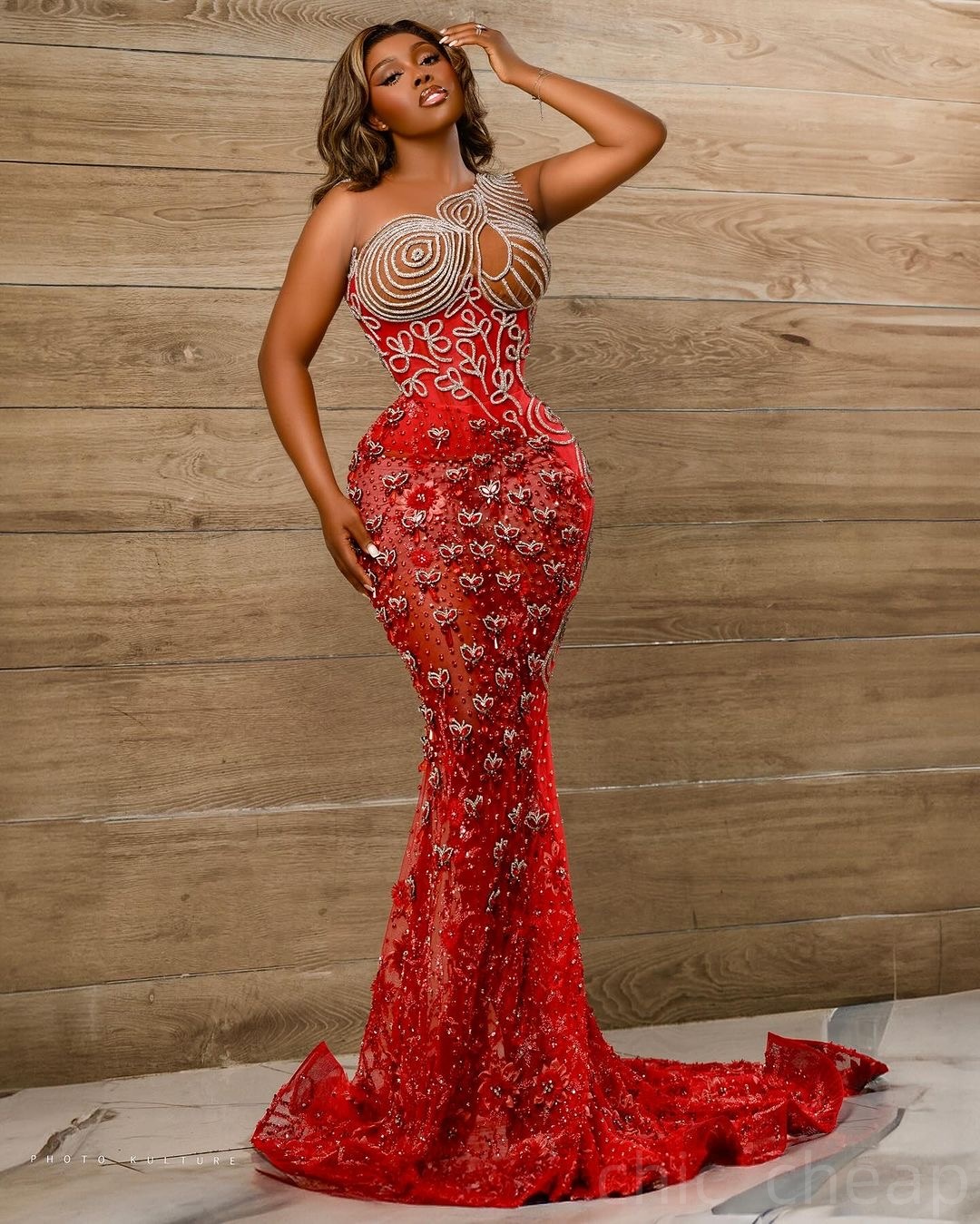 Red Mermaid Prom Dresses 2024 Rhinestones One Shoulder See Through Evening Formal Party Second Birthday Engagement Gowns Plus Size Dress For Special O