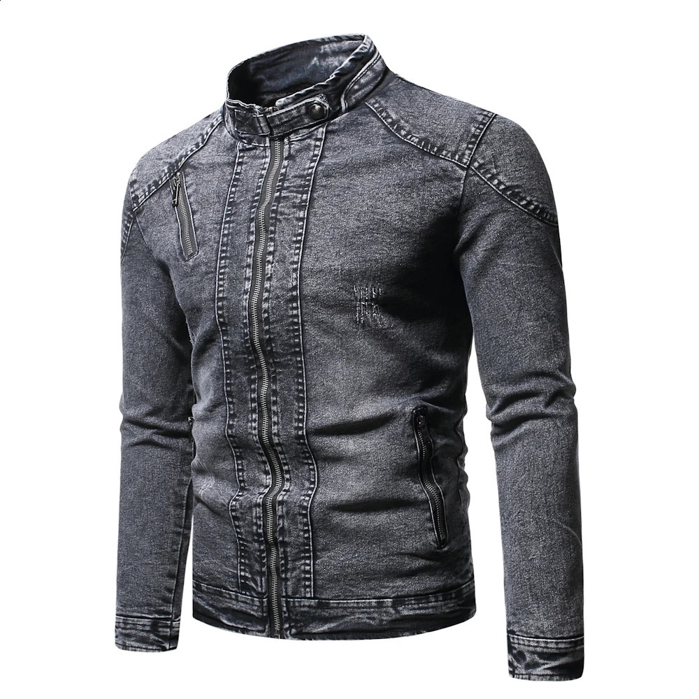Fashion spring casual jacket mens velvet street clothing denim jacket rack collar denim jacket mens slim fit jacket 241203