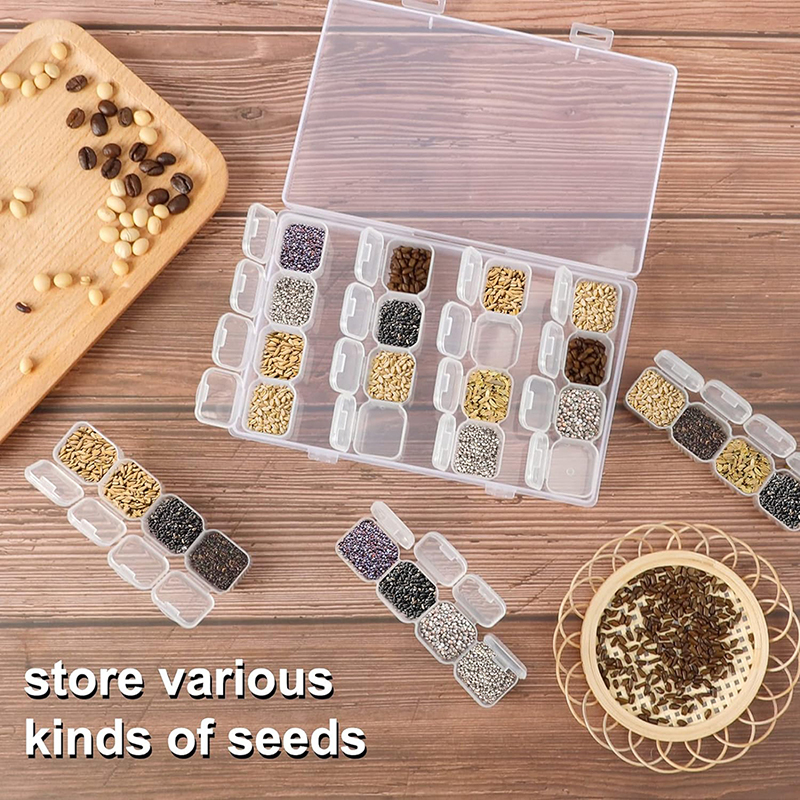 28 Grid Jewelry Storage Box Diamond Painting Nail Tools Loose Beads Transparent Storage Box