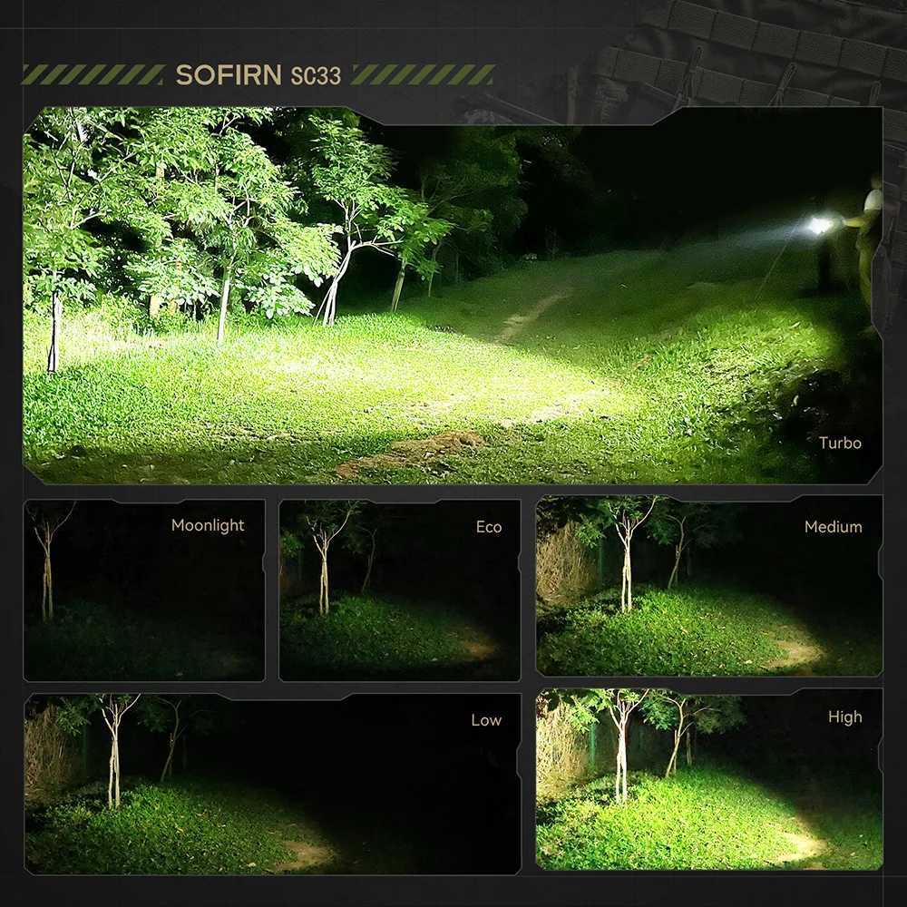 Sofirn SC33 LED Tactical Flashlight XHP70.3 HI 5200lm Powerful 21700 Type C Rechargeable Torch E-switch Outdoor Light Z241204