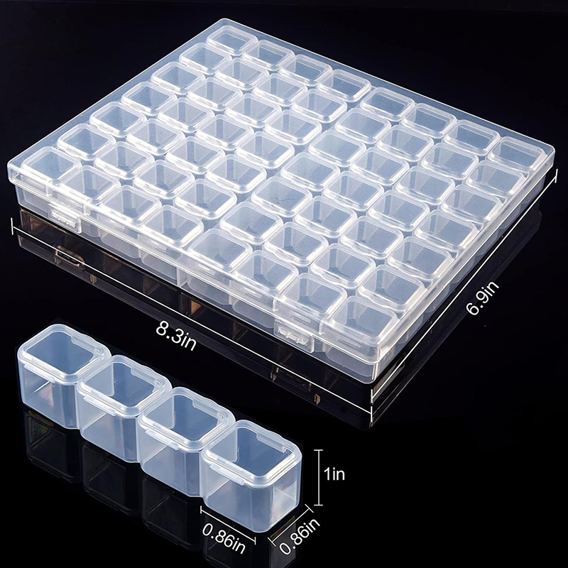 Home Storage Box Earrings Ring Jewelry Rice Beads Nail Diamond Transparent Multi-functional Storage Box