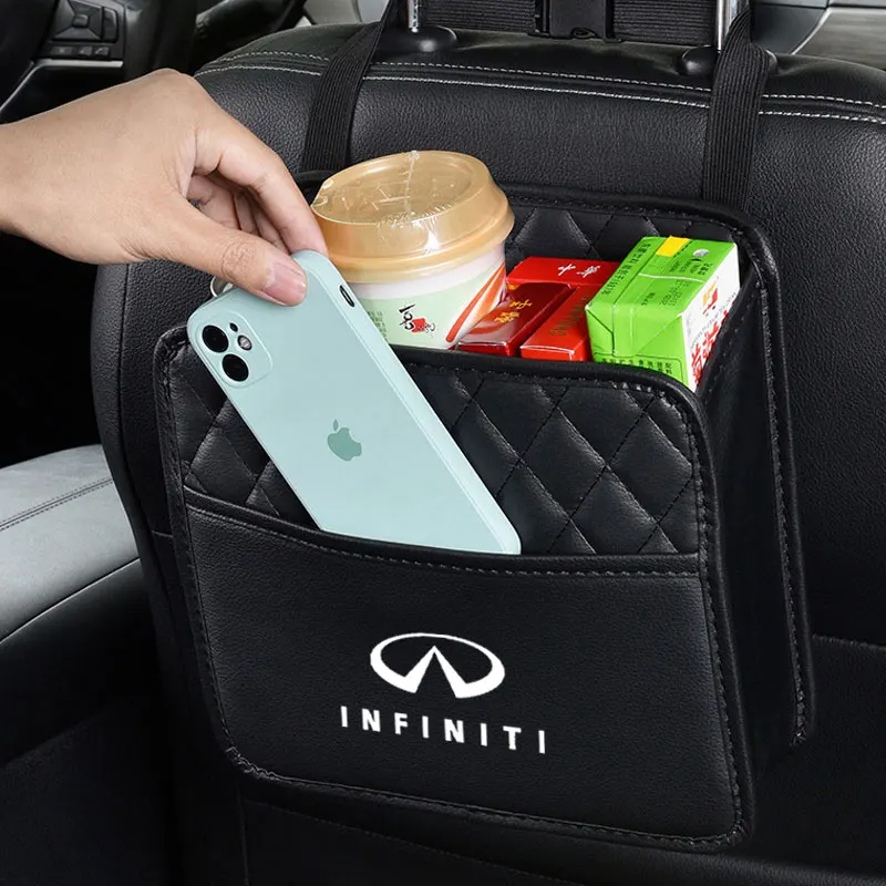 Car Hanging Bag Pocket Auto Car Storage Tissue Box For Infiniti FX35 Q50 Q30 ESQ QX50 QX60 QX70 EX JX35 G35 G37 EX3 Accessories