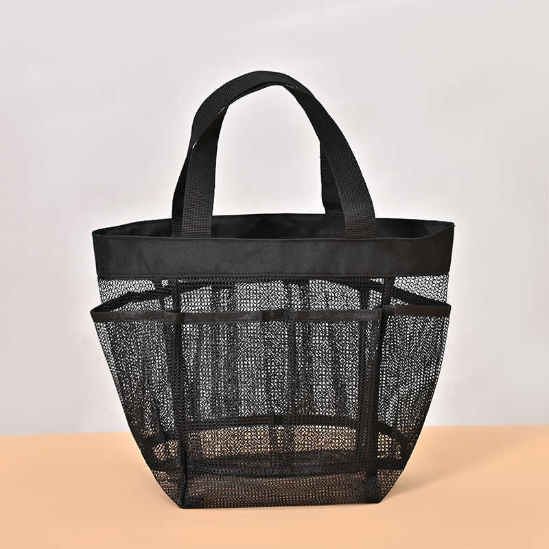 Bathing and Swimming Bag with 7 Pockets, Beach Bag, Bathroom Drainage Mesh Shower Basket, Bath Cosmetics Storage Bag