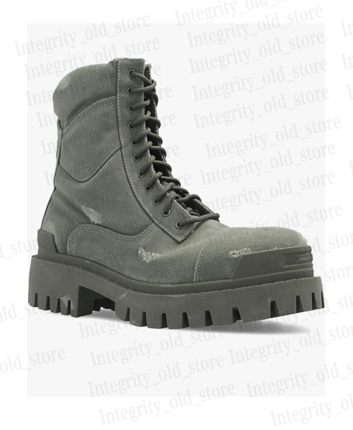 Paris mens boots Motorcycle style boot for women Oil wax canvas with zipper waterproof round toe mid tube Martin boots Make old style Rubber sole stri