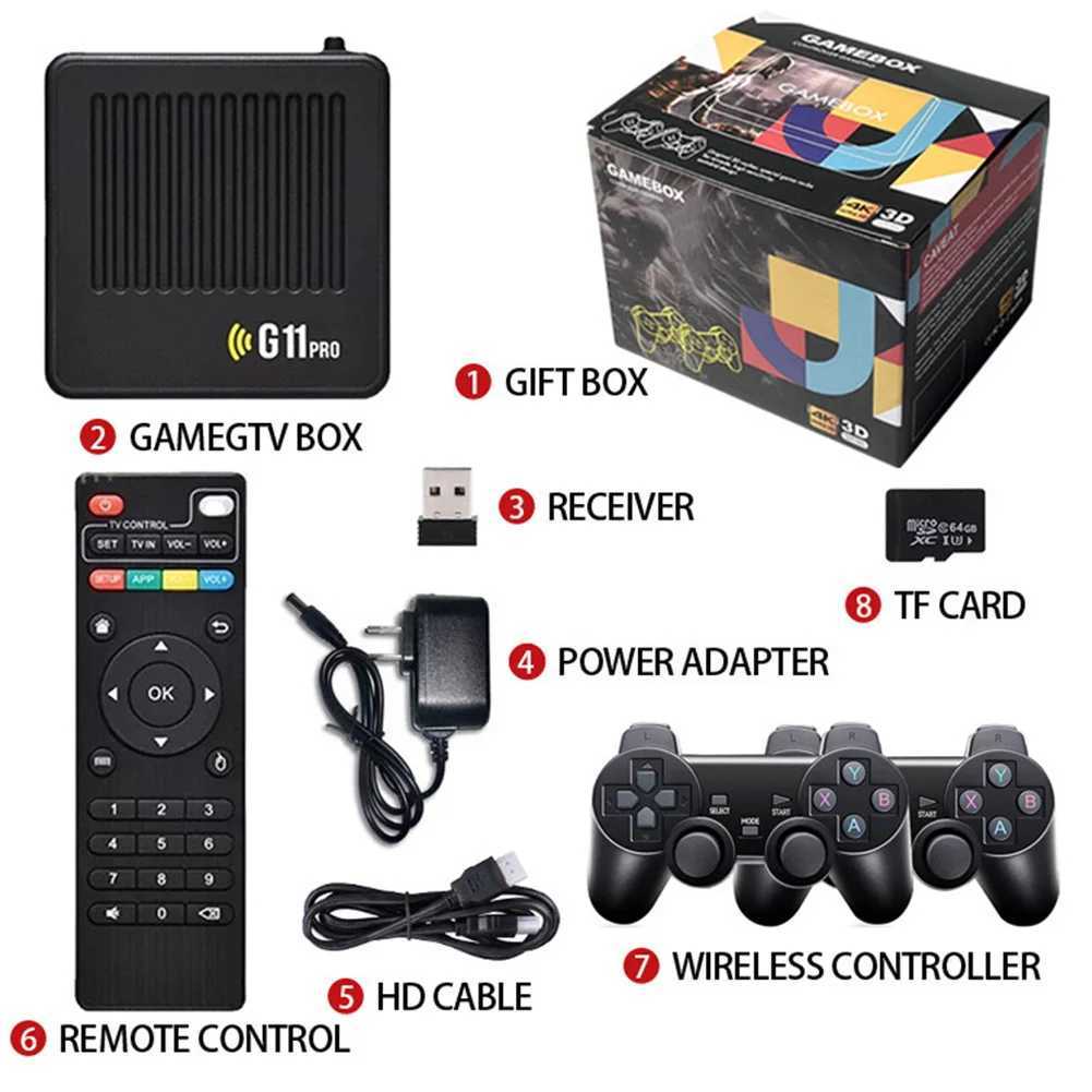 G11 Pro Video Game Console 256GB Game Box Built in 10000+ Retro Games 4K HD TV Game Stick 2.4G Wireless Gamepad Game AccessoriesXJ241204