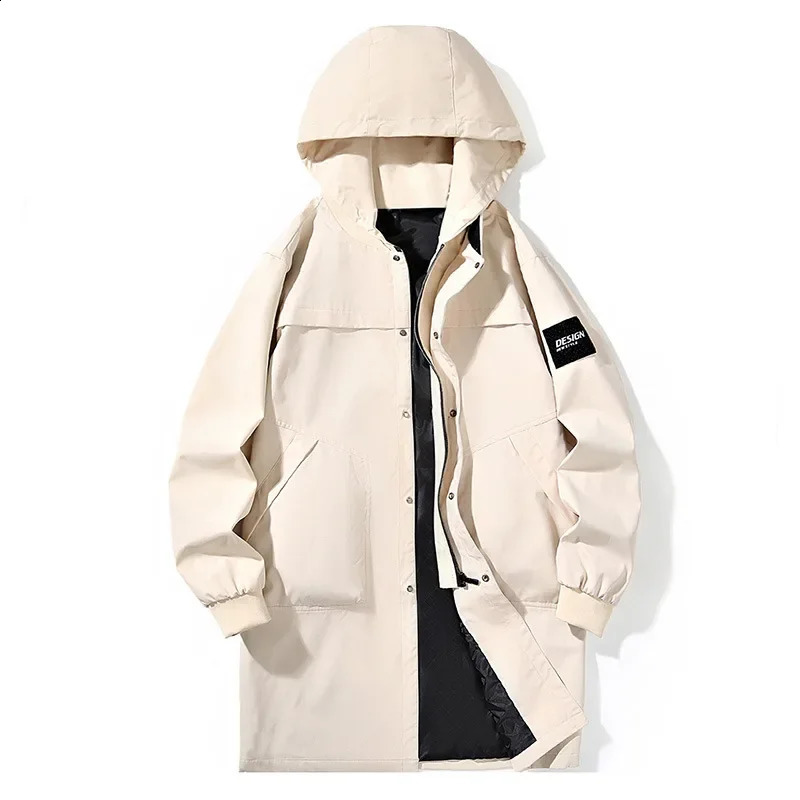 Mens long windproof spring jacket mens long jacket 9XL 8XL mens windbreaker 241203