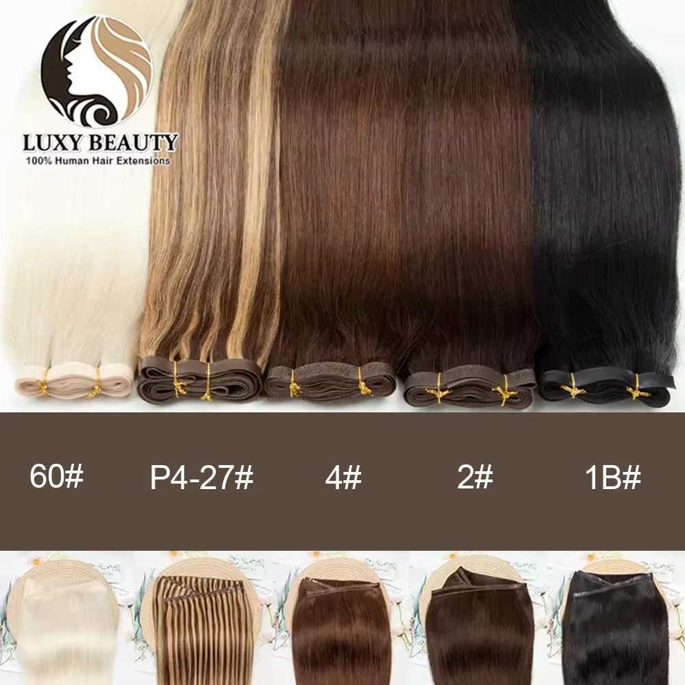 Straight Long Tape In Hair Weft Extensions Human Hair 12-22 Cuticle Invisible PU Skin Weft Hair Sew In Hair Bundles 100g S25526