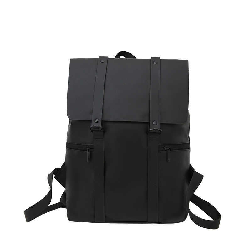 Fashion Simple Solid Color Backpack Mori Department Leisure Function Student Backpack Men's Campus Pu Large Capacity Schoolbag 241204