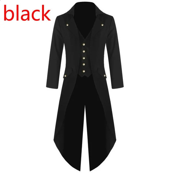 Mens outerwear fashion steampunk retro tailcoat jacket Gothic Victorian frog jacket mens uniform clothing 241203