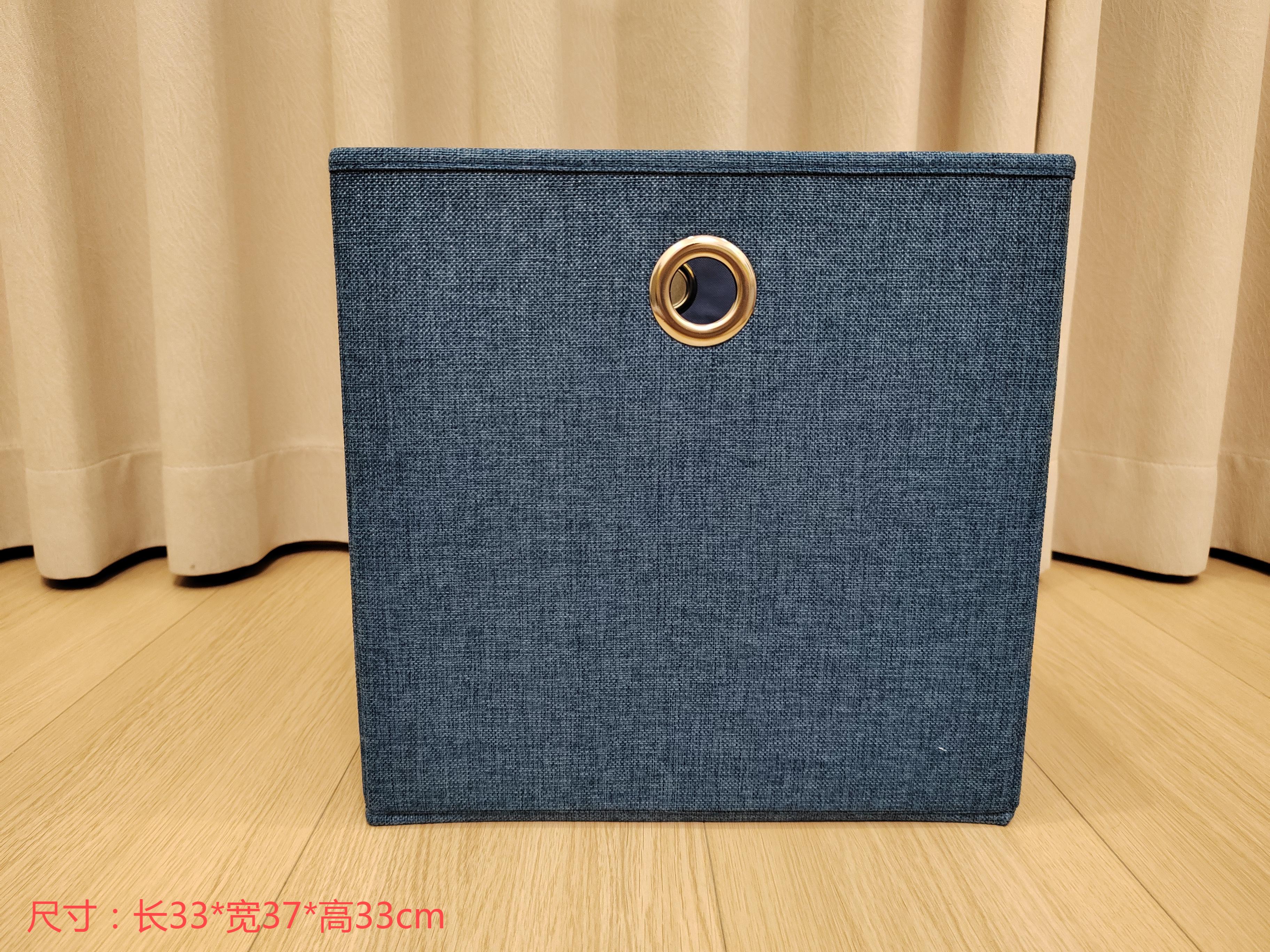 Deep Blue Double Circular Handle Storage Box Multi functional folding clothing storage box