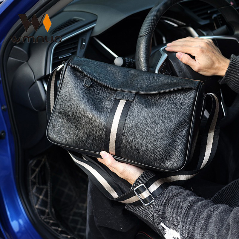 Crossbody Messenger Bags Men Horizontal Korean Real Cow Leather Handbag For Male Big Capacity Ipad Pillow Bag