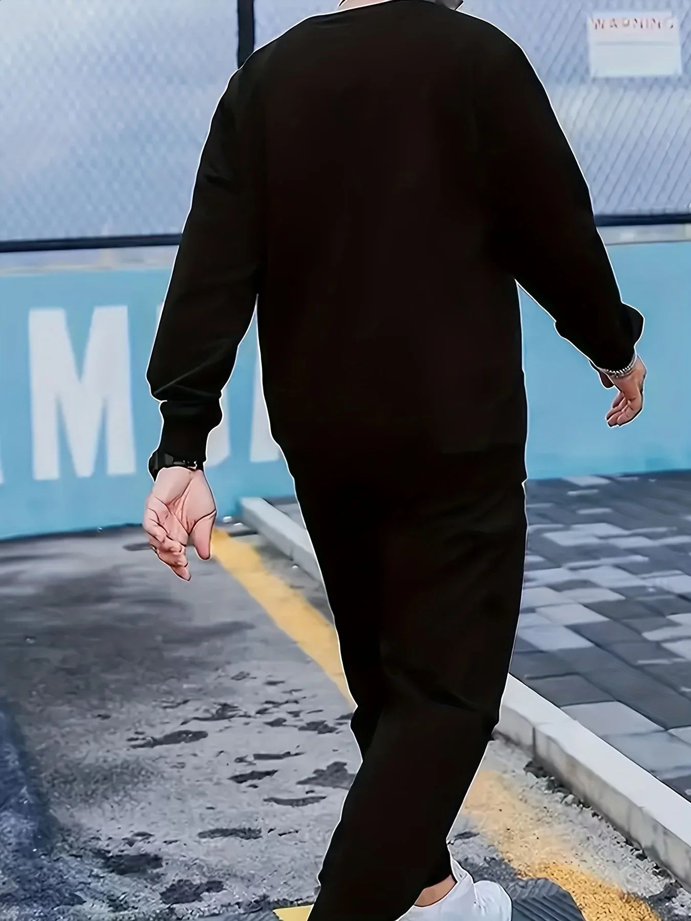 Mens autumn long sleeved sweater set comfortable breathable casual and fashionable T-shirt mens outdoor streetwear 241203