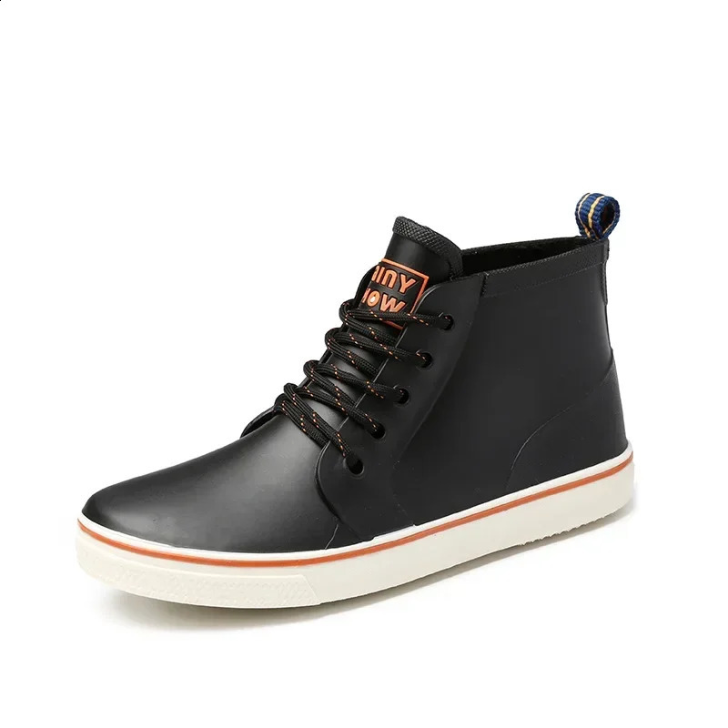 Outdoor Casual Rain Boots Men Rubber Shoes Ankle Rainboots Comfort Slip on Fishing Shoes Men Waterproof Work Boots Couple Shoes 241204