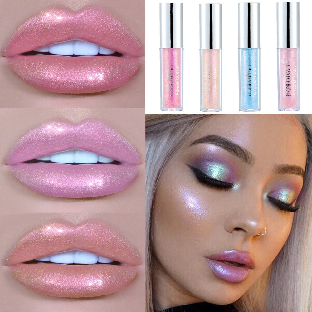 Handaiyan Lip Gloss Longlasting Glitter Lip Glaze Lipstick Liquid Waterproof Moisturize Luminous Shimmer Shiny Lipgloss Makeup 241204