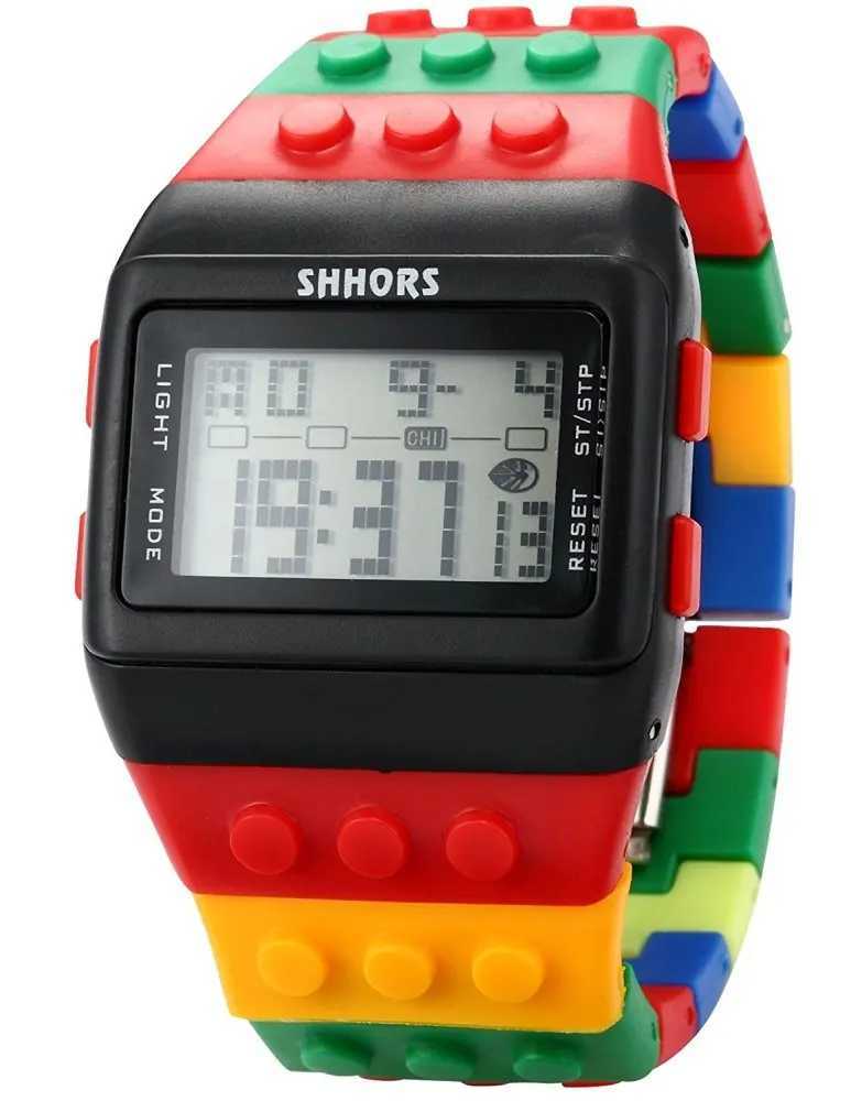 SHHORS Candy Rubber Digital Stopwatch Waterproof Mens and Womens Sports Watch LED092 X241204