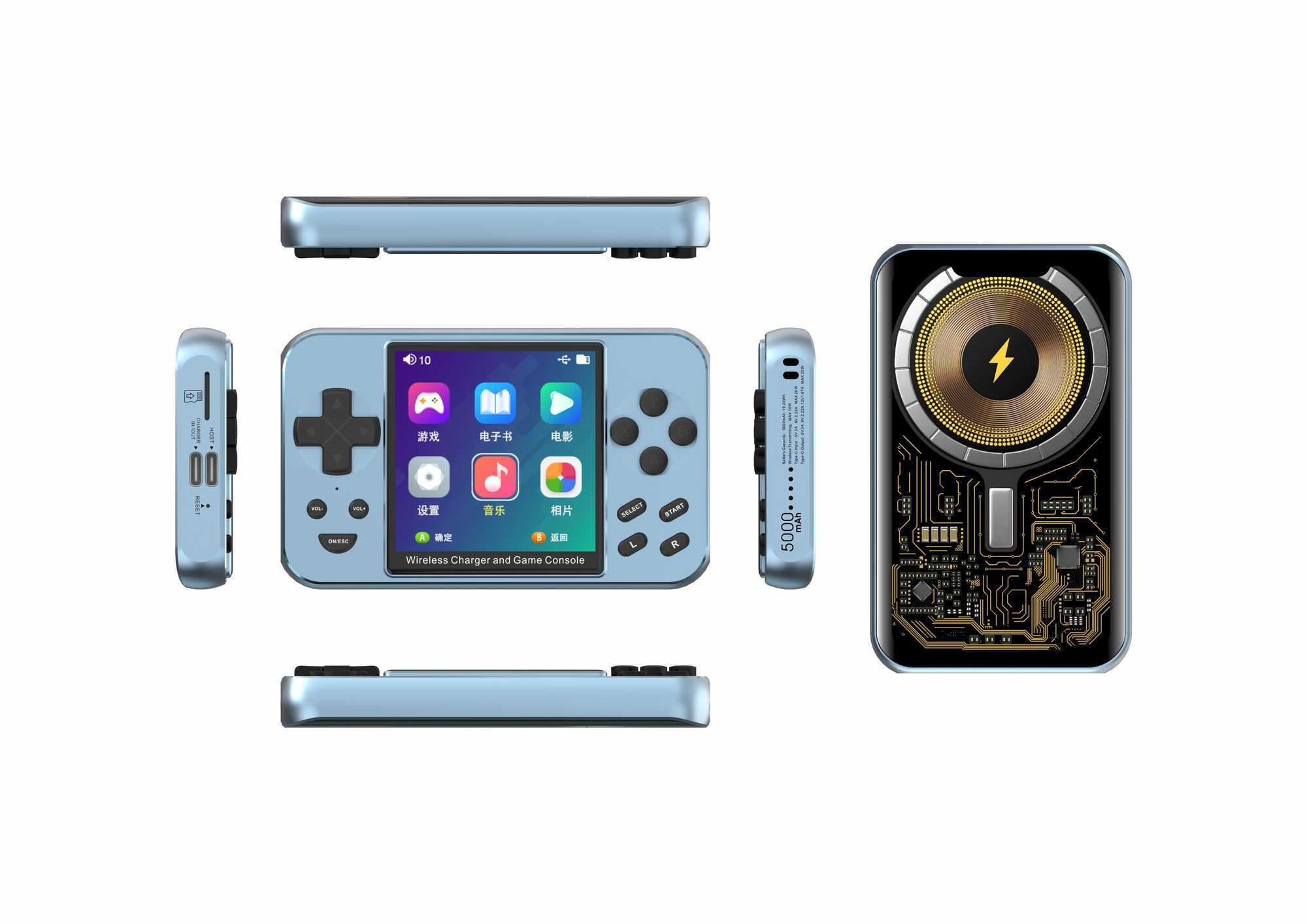 Q88 handheld game console port Wireless charging function Metal Housing MP3 MP4 game ips snXJ241204