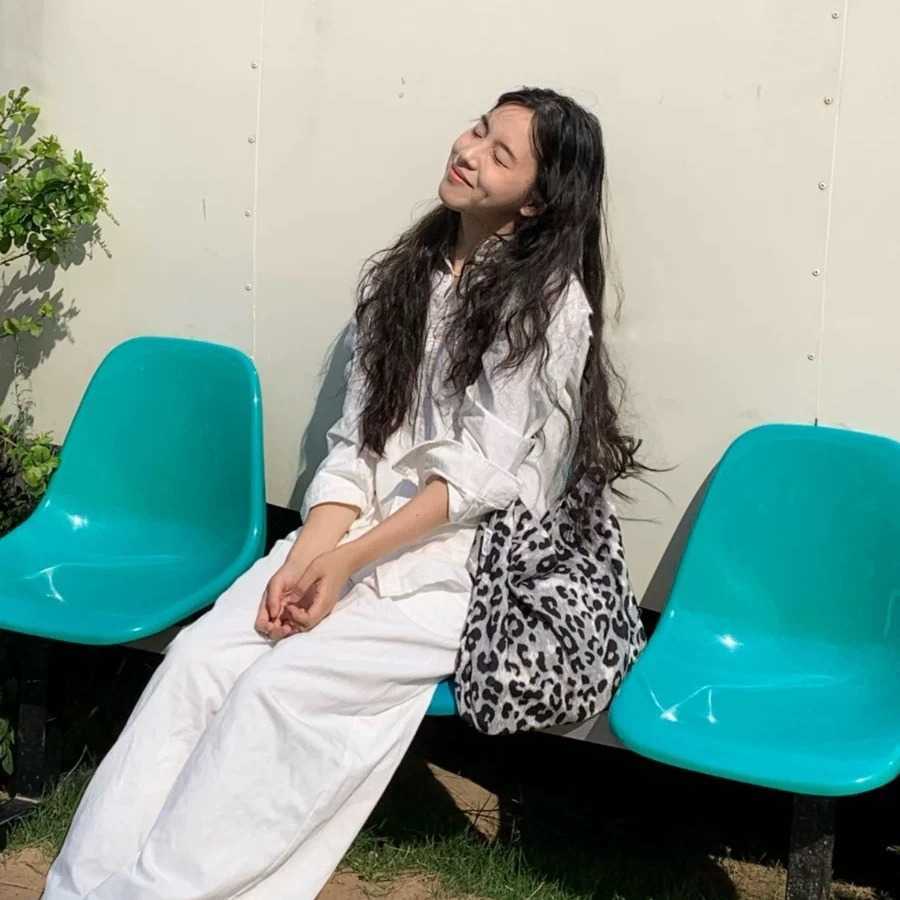 Leopard Print Canvas Bag for Women 2024 New Trendy Korean College Style Tote Casual Large Capacity Single Shoulder 241204