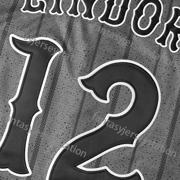 Men's #12 LINDOR Embroidered Baseball Jersey - V-Neck, Short Sleeve, Polyester - Perfect for Sports & Outdoor Activities IN STOCK
