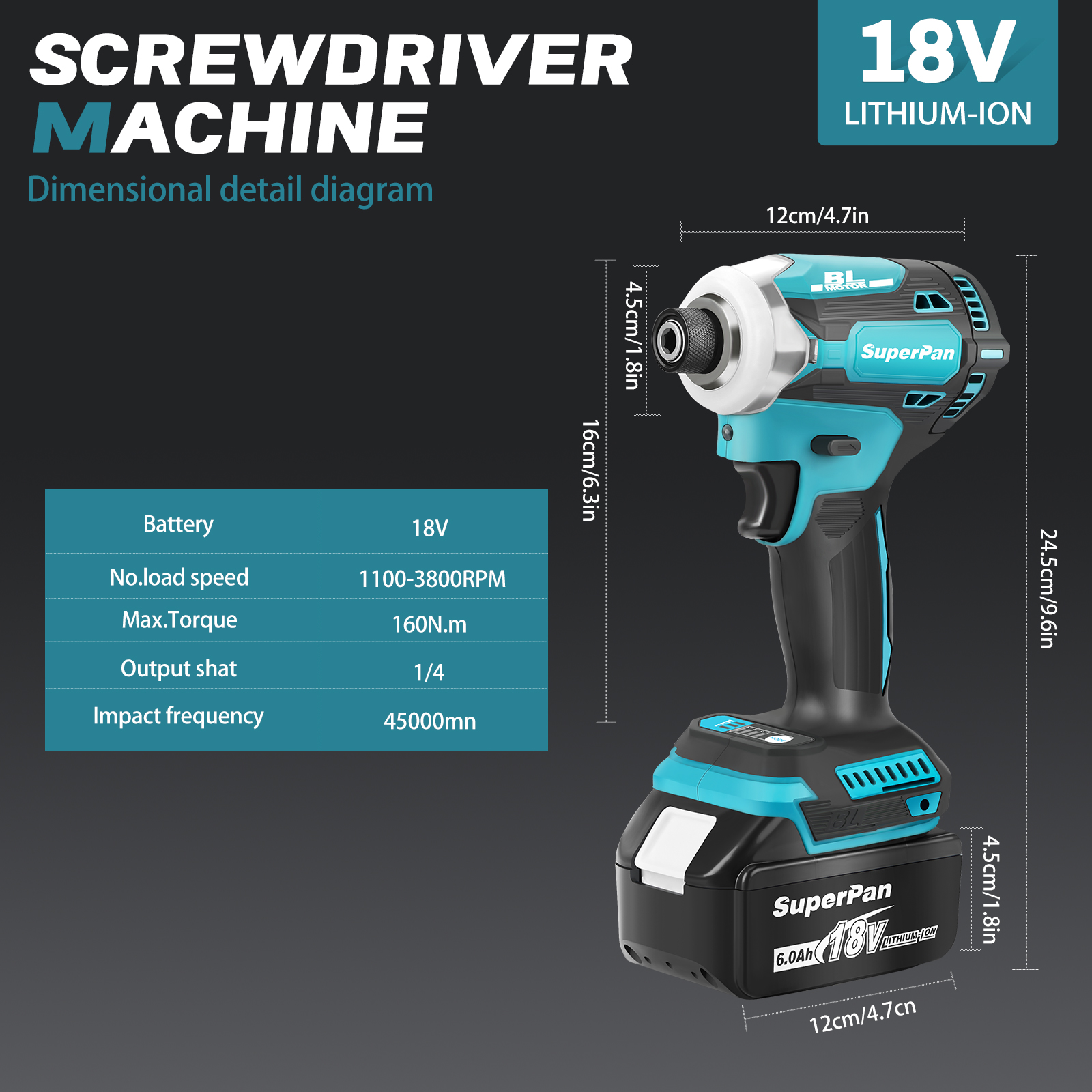 superpan 171 new wrench set Impact driver 18V BL motor Bare tool unit Brushless impact brushless wireless impact dri